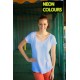 JHK TSULSLB, Koszulka damska, niski V-Neck, raglan, sky neon