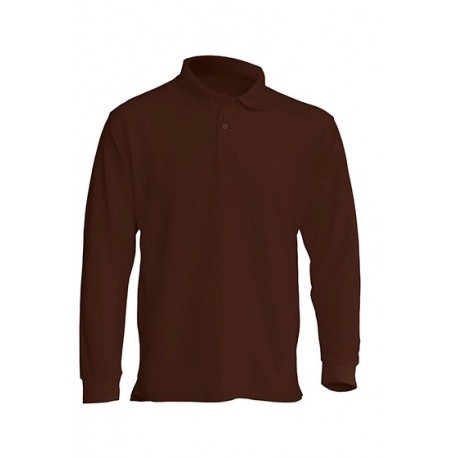 JHK PORA210LS, Polo męskie, dł. rękaw, chocolate